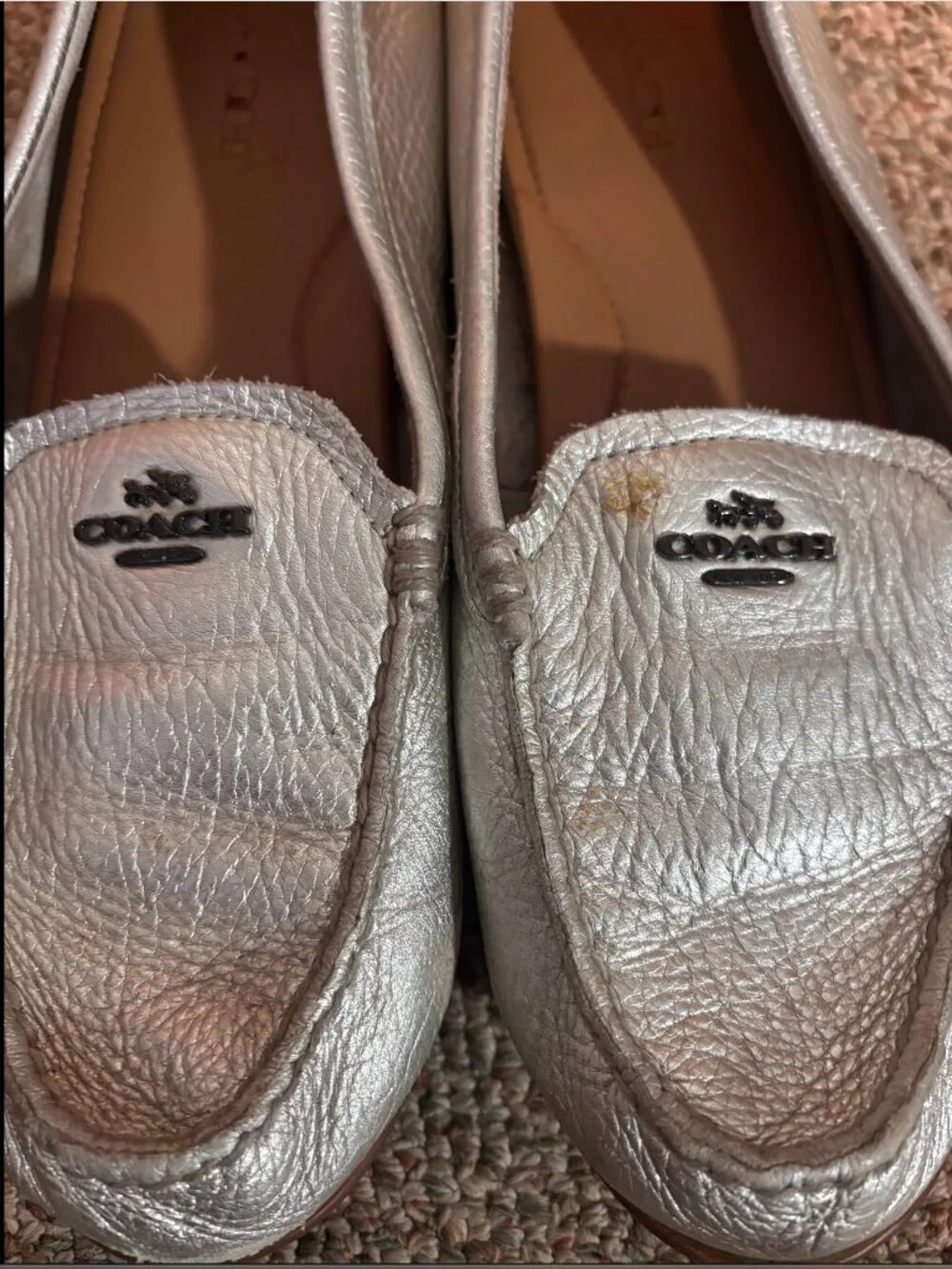 Coach Metallic Silver Women's Loafers